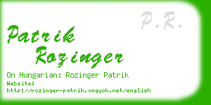 patrik rozinger business card